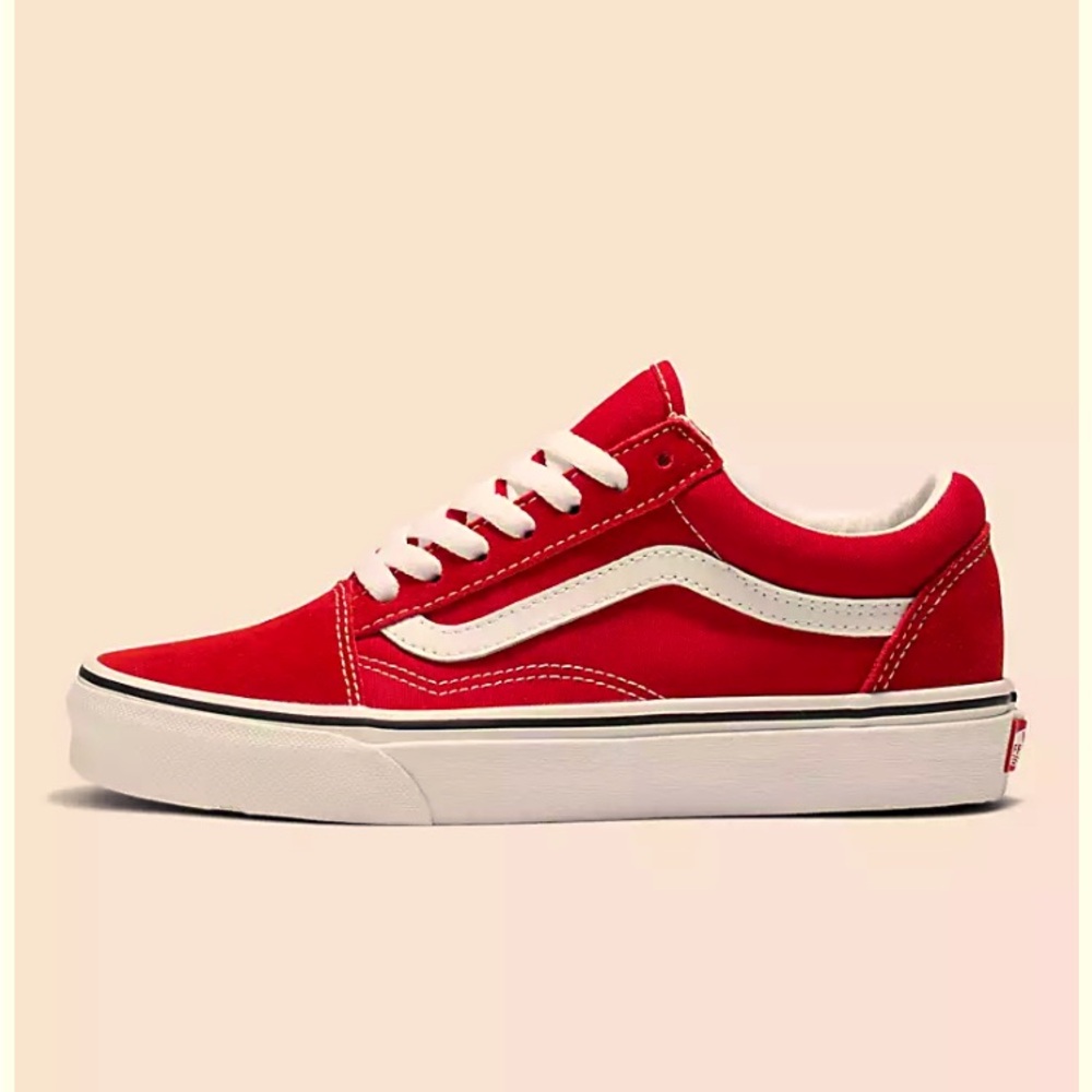 Vans red suede sneakers